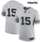 Youth NCAA Ohio State Buckeyes Jaylen Harris #15 College Stitched No Name Authentic Nike Gray Football Jersey RF20H33TC